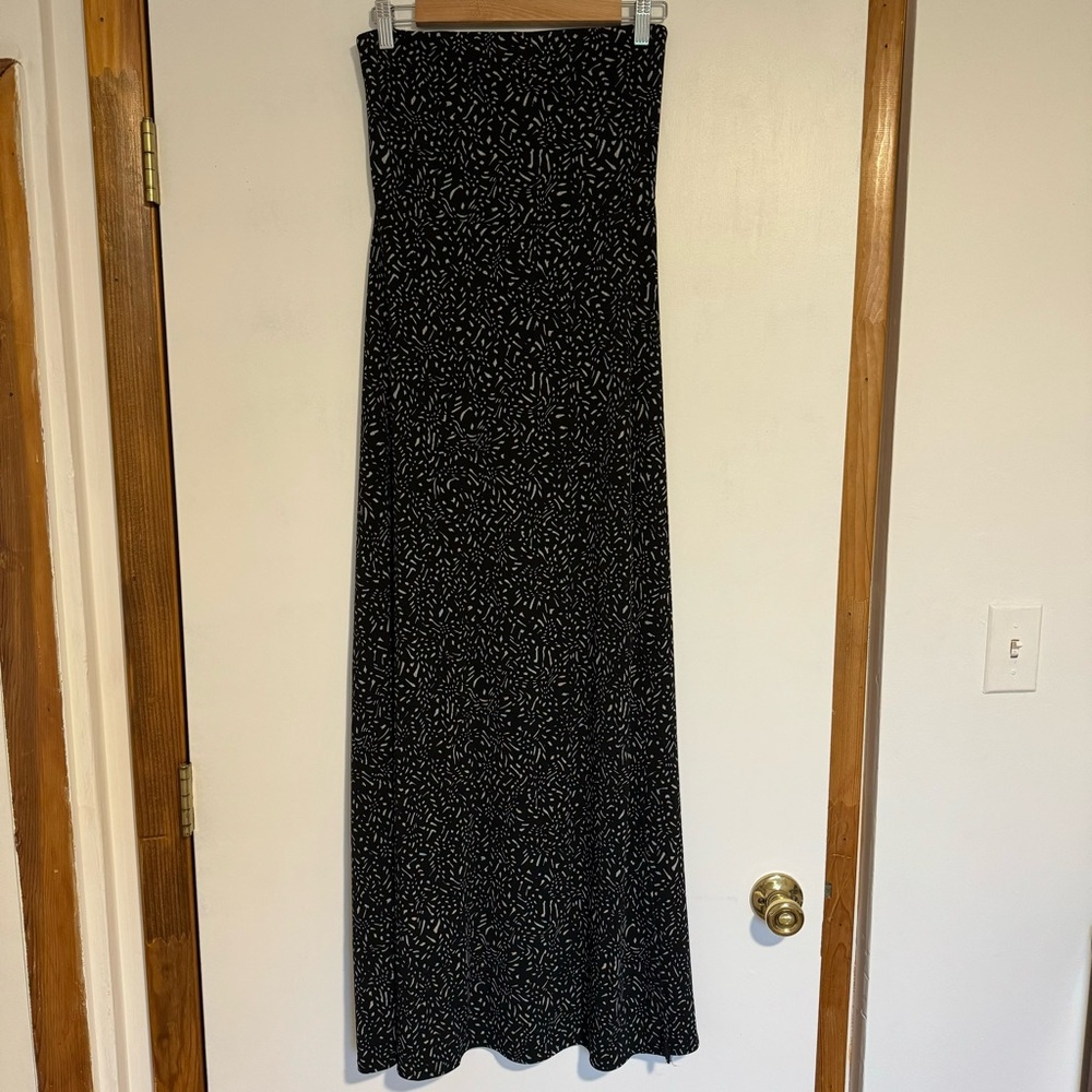 Banana Republic Black Strapless Maxi Dress Size Small Side Slit